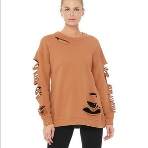 Alo Yoga Fade Long Sleeve Pullover in Henna (S)